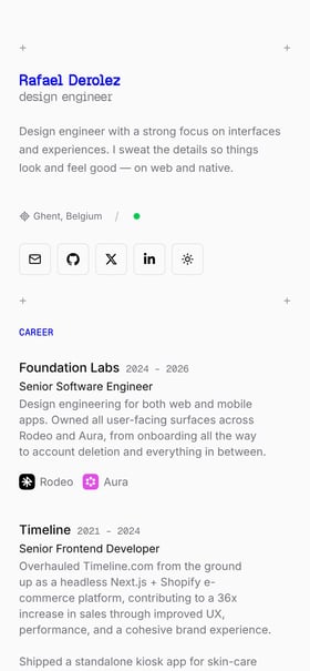 Rafael Derolez Mobile Preview