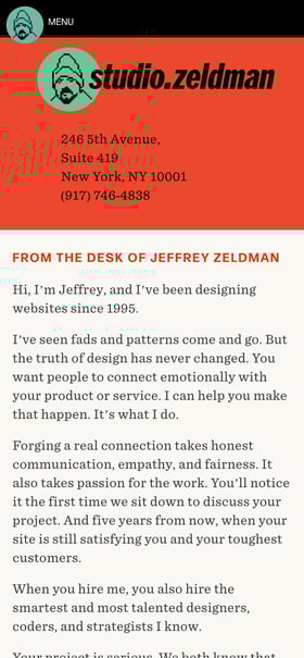 studio.zeldman Mobile Preview