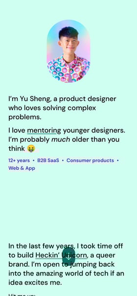 Teo Yu Sheng Mobile Preview