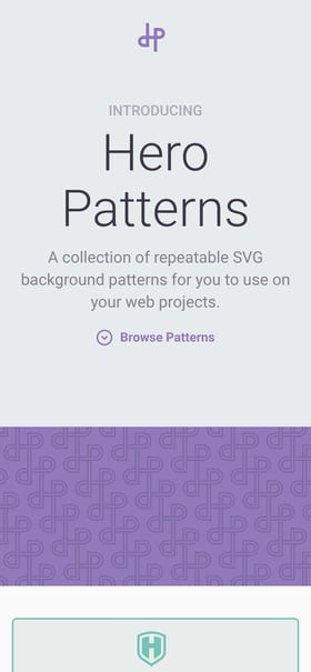Hero Patterns Mobile Preview