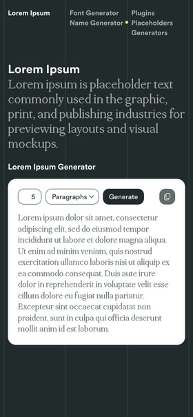 Lorem Ipsum Generator Mobile Preview