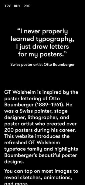 GT Walsheim Typeface Mobile Preview