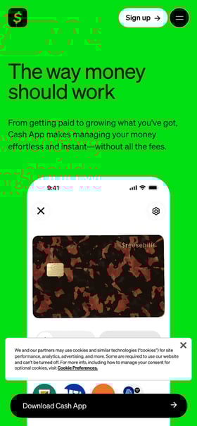 Square Cash Mobile Preview