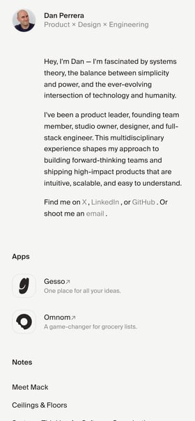 Dan Perrera Mobile Preview