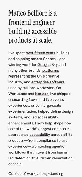 Matteo Belfiore Mobile Preview