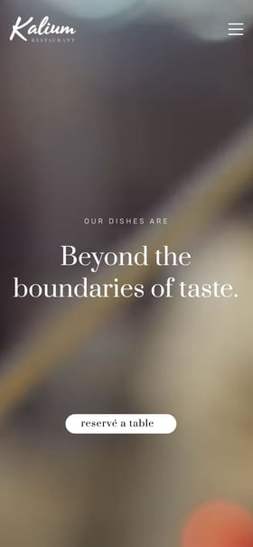 Kalium Restaurant Mobile Preview