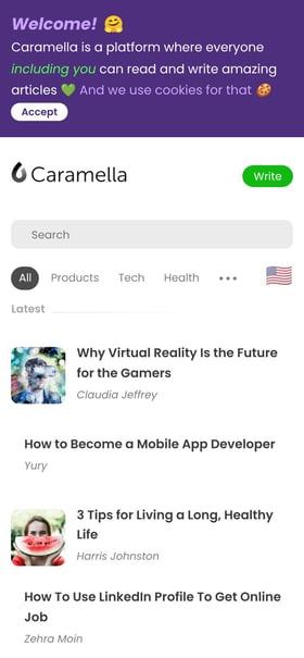Caramella Mobile Preview