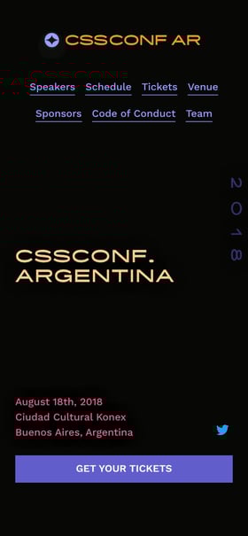 CSSConf Argentina 2018 Mobile Preview