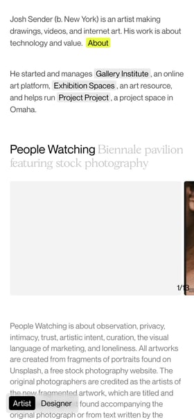 Josh Sender Mobile Preview