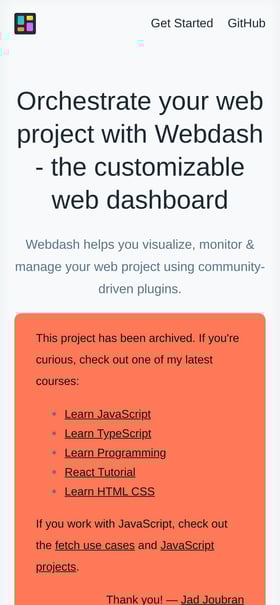 Webdash Mobile Preview
