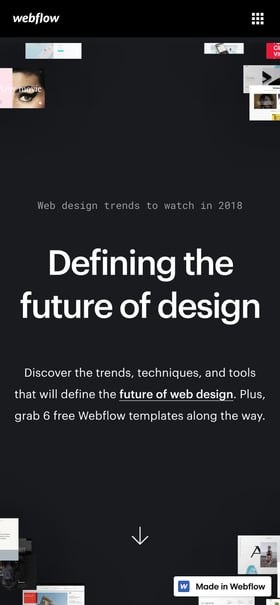 Webflow Design Trends 2018 Mobile Preview