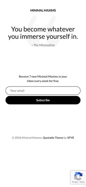 Minimal Maxims Mobile Preview