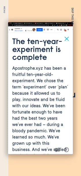 Apostrophe Copywriters Mobile Preview