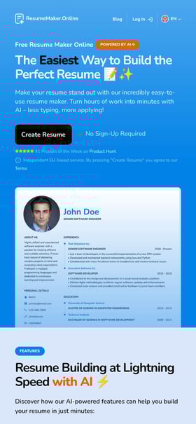 Résumé Maker Mobile Preview