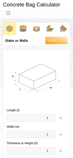 Concrete Calculator Mobile Preview