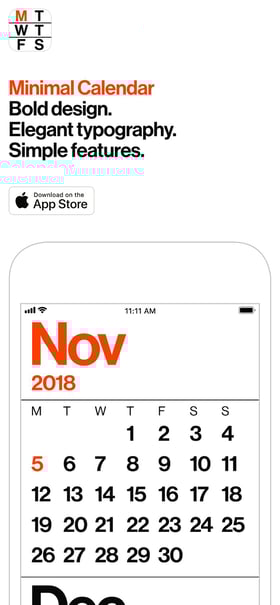 Minimal Calendar Mobile Preview