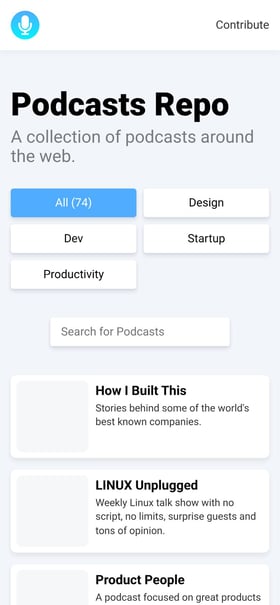 Podcasts Repo Mobile Preview