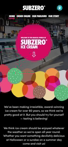 Subzero Ice Cream Mobile Preview