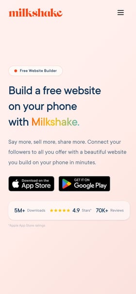 Milkshake Mobile Preview