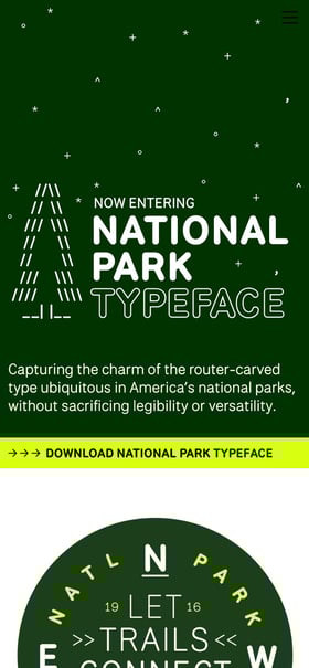 National Park Typeface Mobile Preview