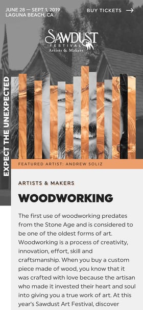 Sawdust Art Festival Mobile Preview