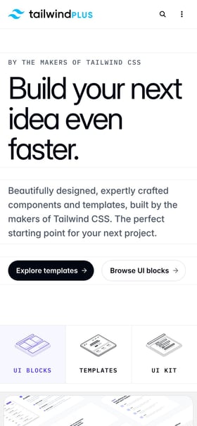 Tailwind UI Mobile Preview
