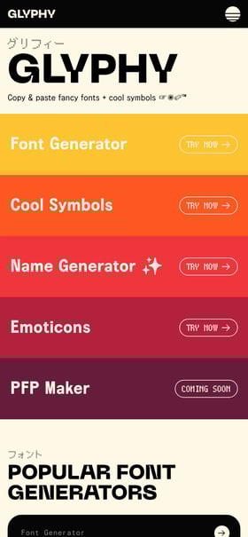 Glyphy Mobile Preview