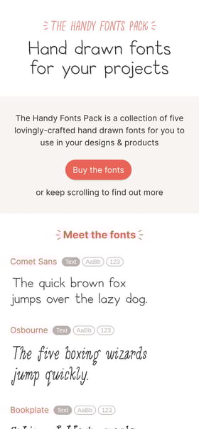 Handy Fonts Mobile Preview