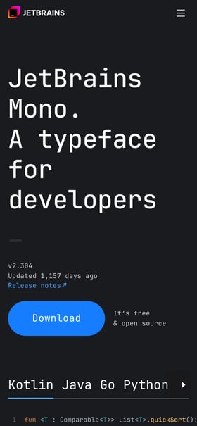 JetBrains Mono Mobile Preview