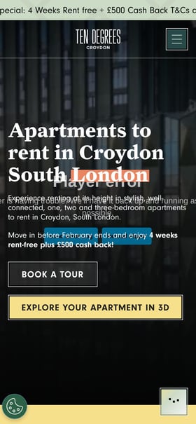 Ten Degrees Croydon Mobile Preview