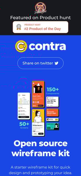 Contra Wireframe Kit Mobile Preview