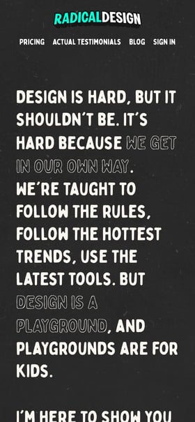 Radical Design Mobile Preview