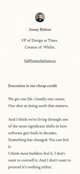 Jonny Belton Mobile Preview