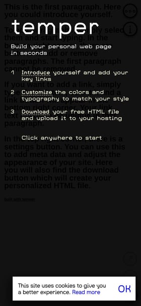 temper Mobile Preview