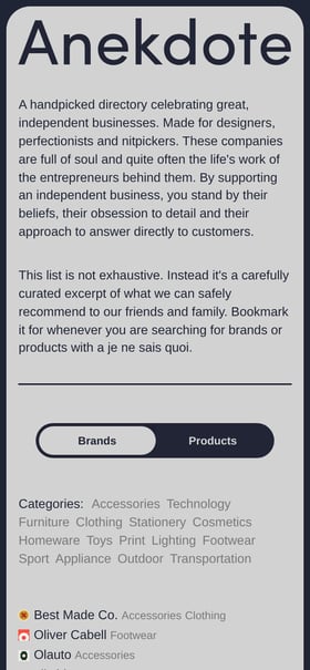 Anekdote Mobile Preview