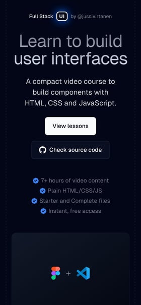 Full Stack UI Mobile Preview