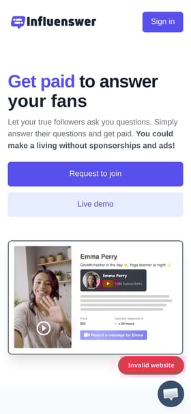 Influenswer Mobile Preview