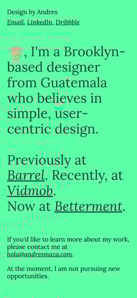 Andres Maza Mobile Preview