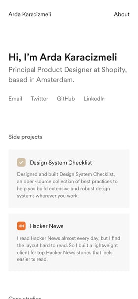 Arda Karacizmeli Mobile Preview