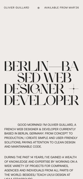 Olivier Guillard Mobile Preview