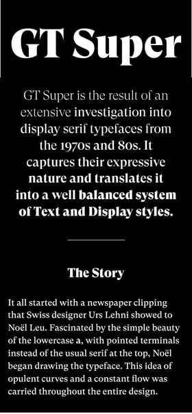 GT Super Typeface Mobile Preview