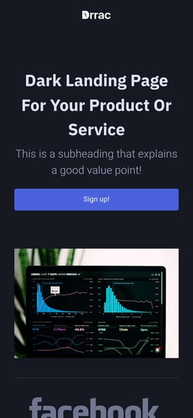 Dark Startup Mobile Preview