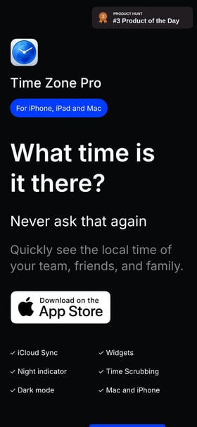 Time Zone Pro Mobile Preview