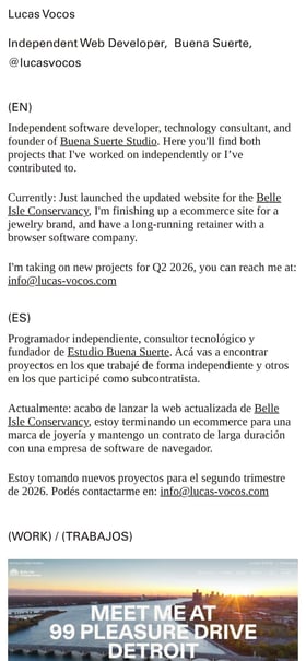 Lucas Vocos Mobile Preview