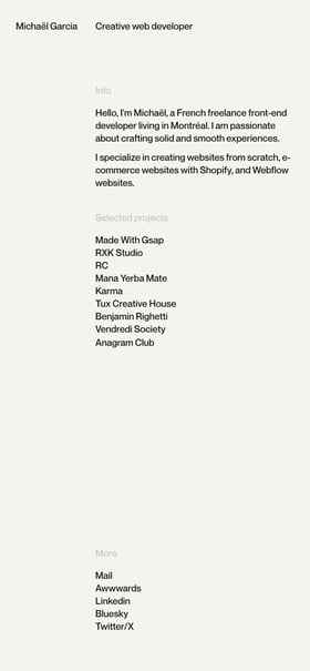 Michaël Garcia Mobile Preview