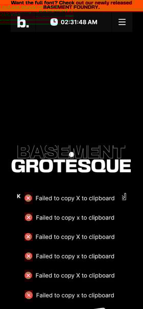 basement grotesque Mobile Preview