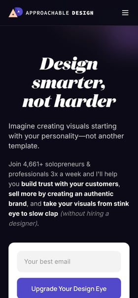 Approachable Design Mobile Preview