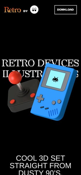 Retro Electronic 3D Illustrations Mobile Preview