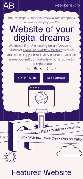 Alex Beige Web Dev Mobile Preview