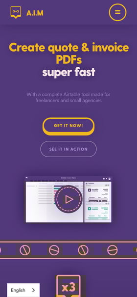 Airtable Invoice Maker Mobile Preview
